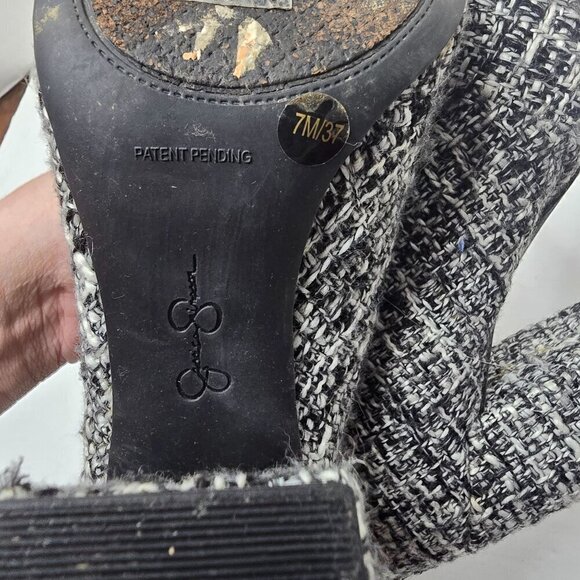 Jessica Simpson Black and White Tweed Fabric Ankle Booties size 7 - Picture 9 of 9
